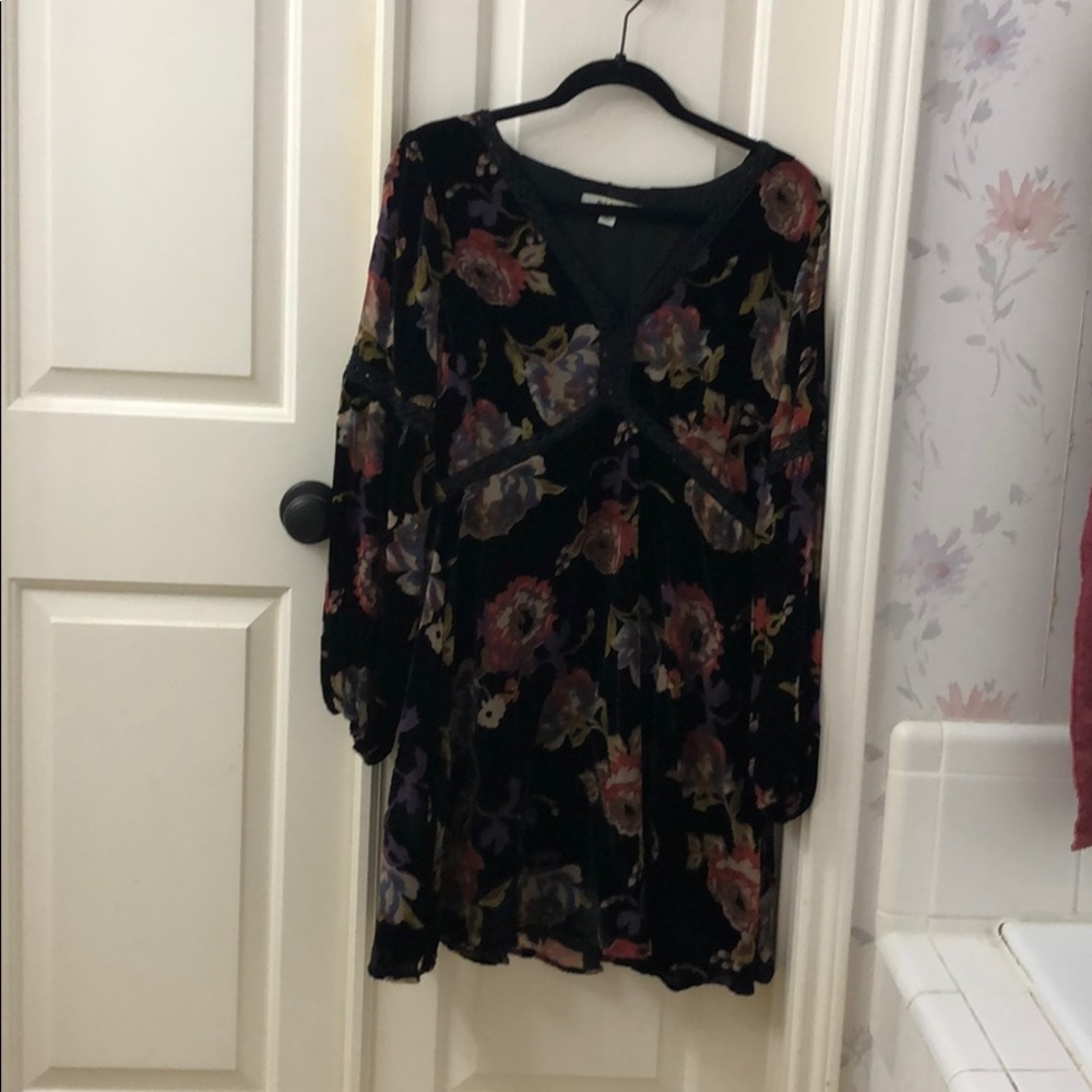 Burnout fabric dress